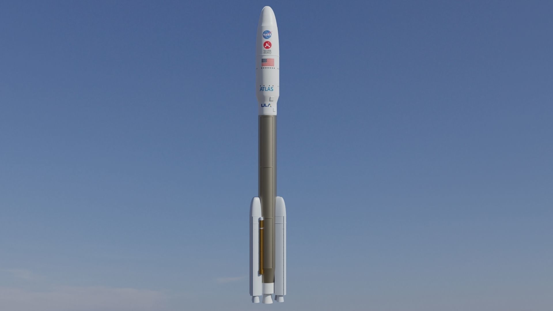 Rocket Mars 2020 3D model Low-poly 3D model_3