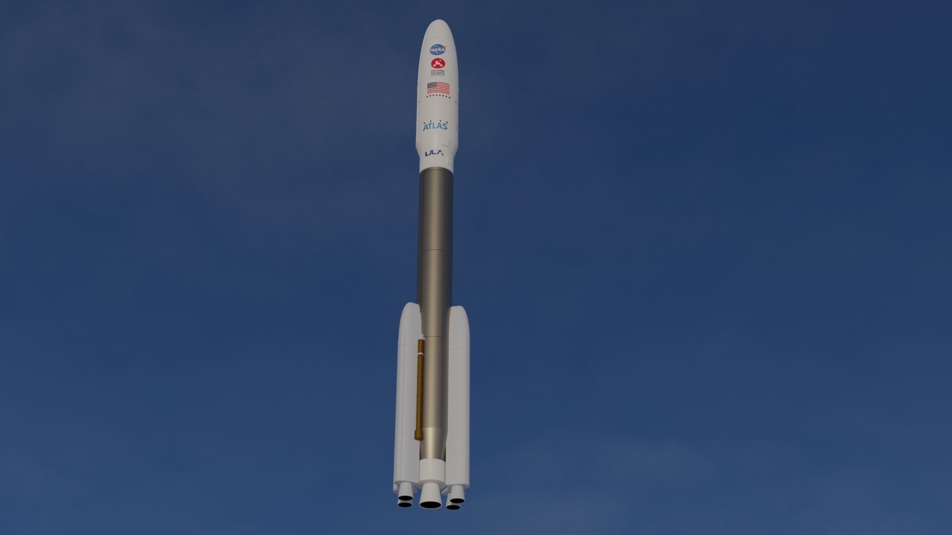 Rocket Mars 2020 3D model Low-poly 3D model_5