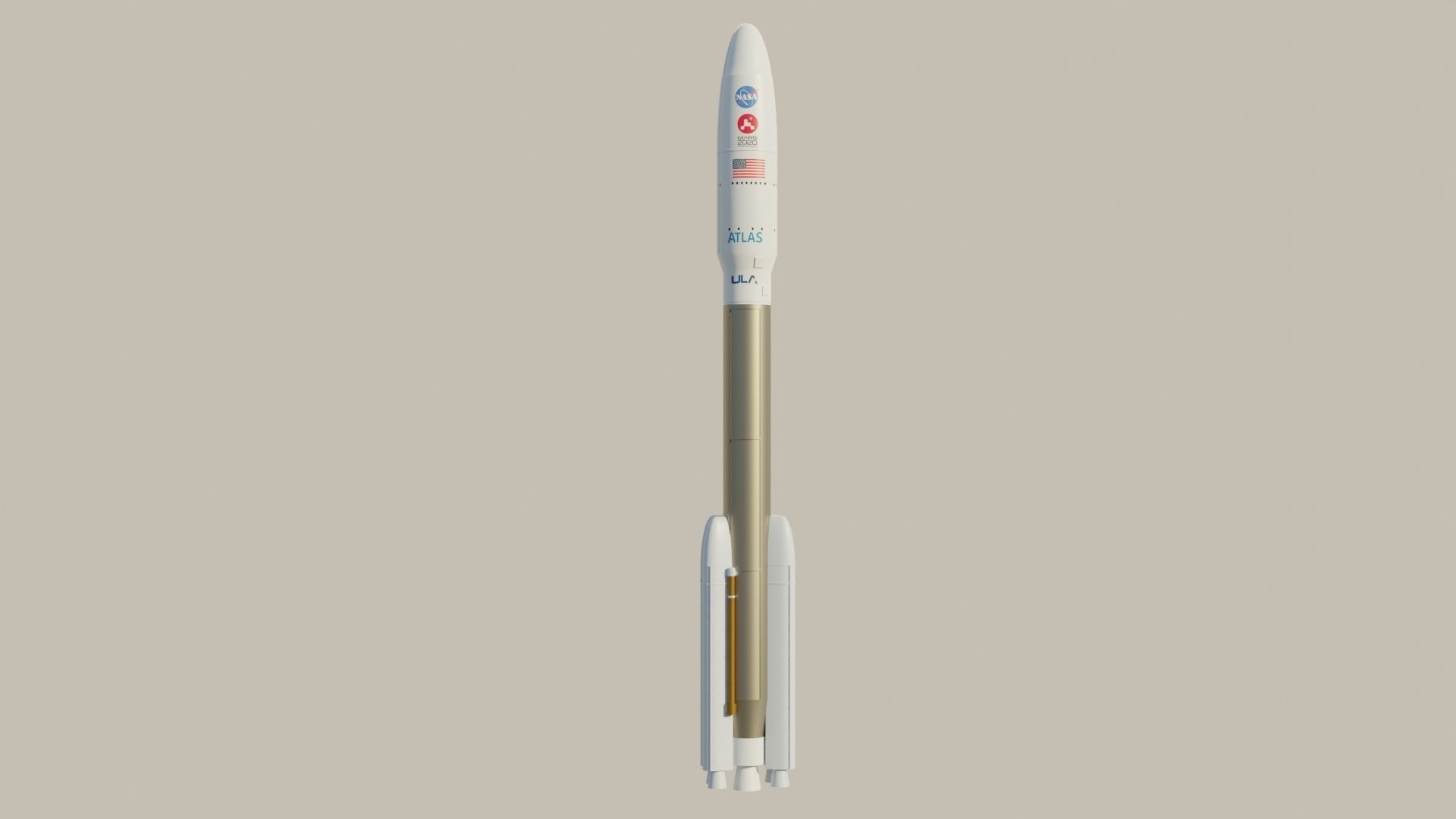 Rocket Mars 2020 3D model Low-poly 3D model_10