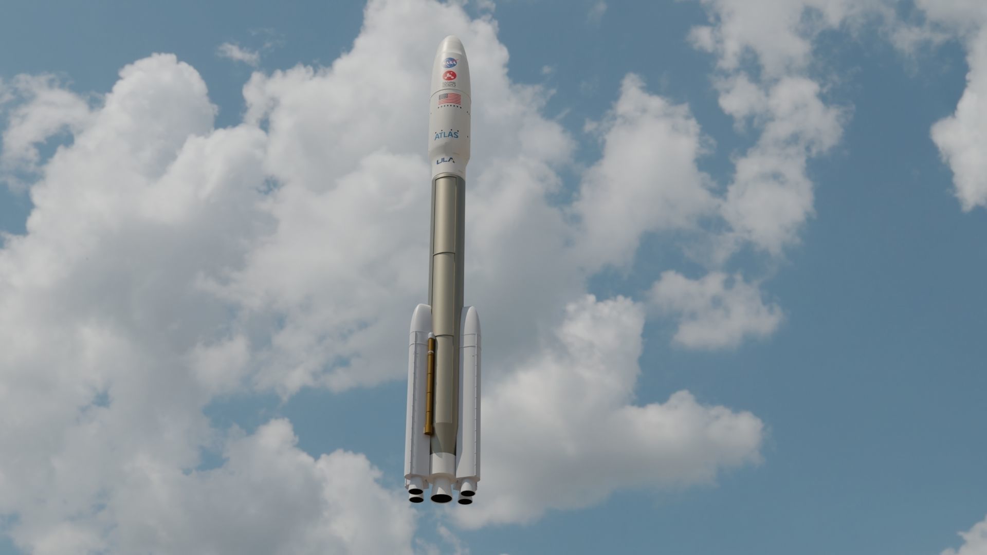 Rocket Mars 2020 3D model Low-poly 3D model_7