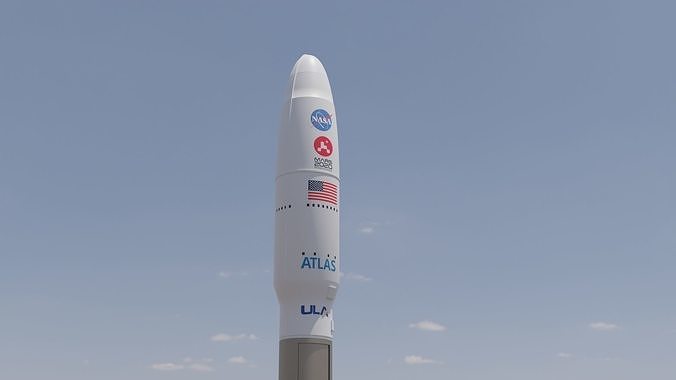 Rocket Mars 2020 3D model Low-poly 3D model