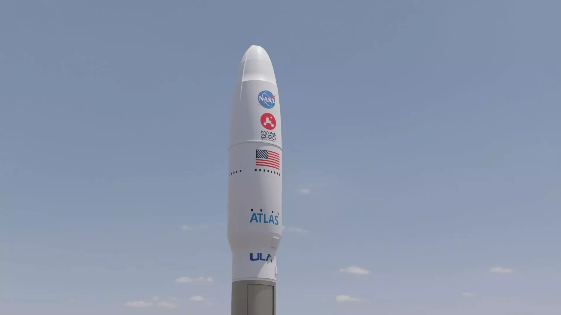 Rocket Mars 2020 3D model Low-poly 3D model_0