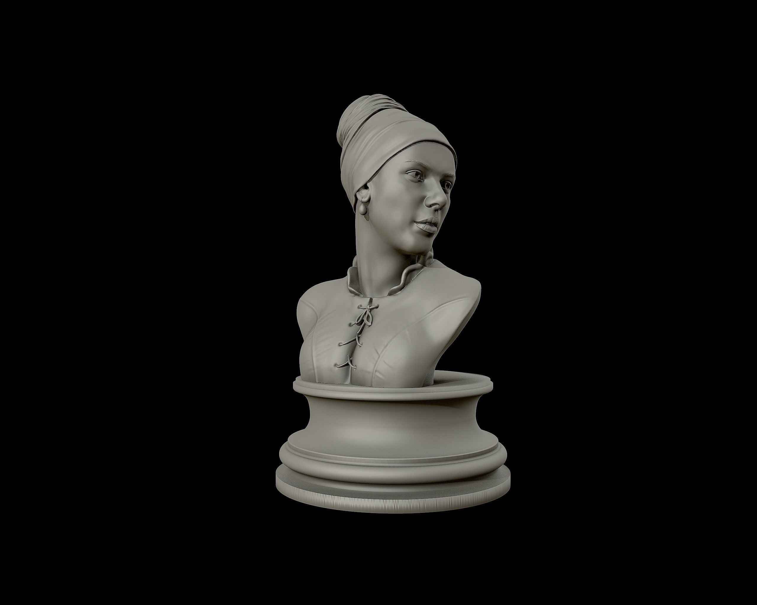 Girl with a Pearl Earring 3D Portrait Sculpture 3D print model_24