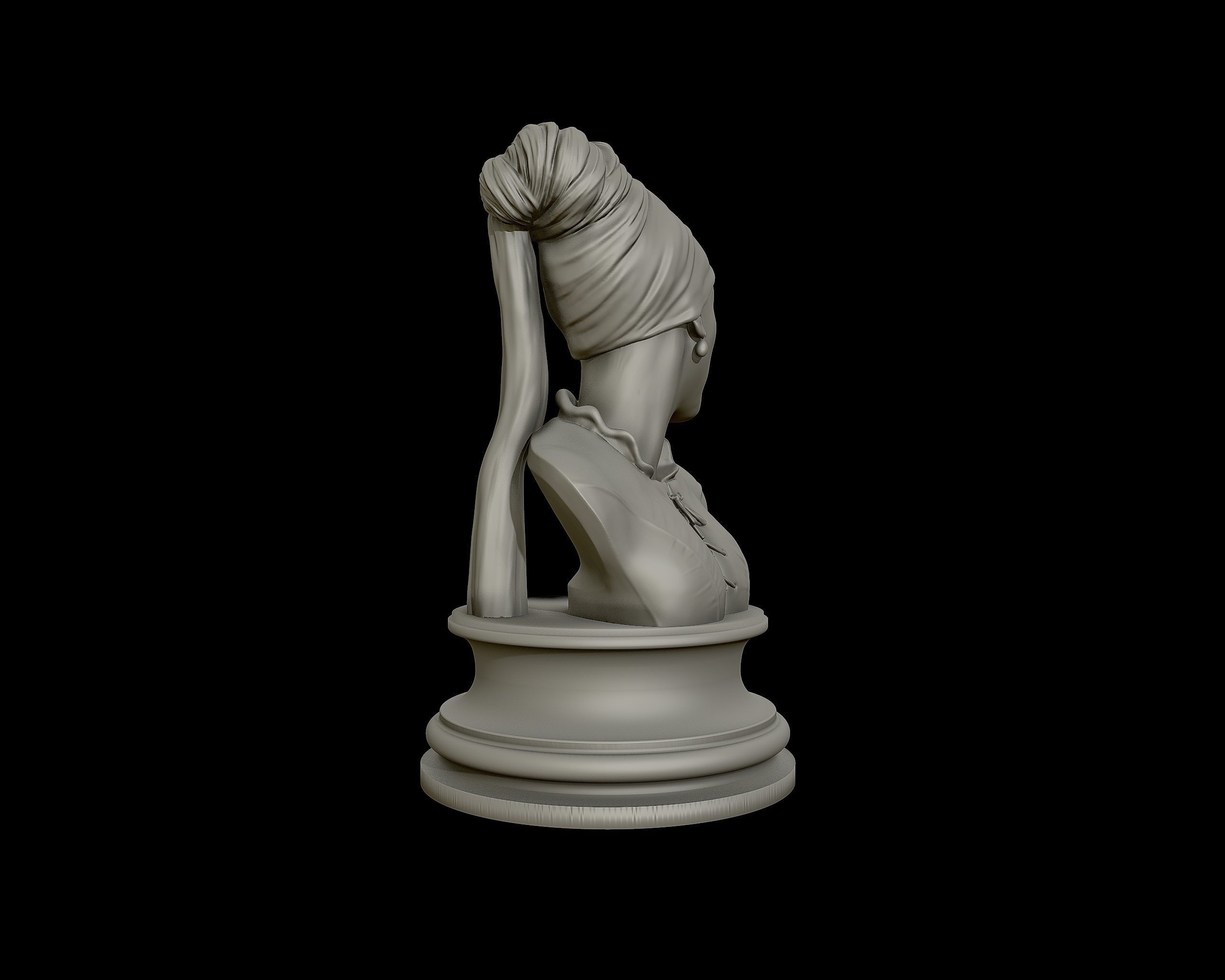 Girl with a Pearl Earring 3D Portrait Sculpture 3D print model_20