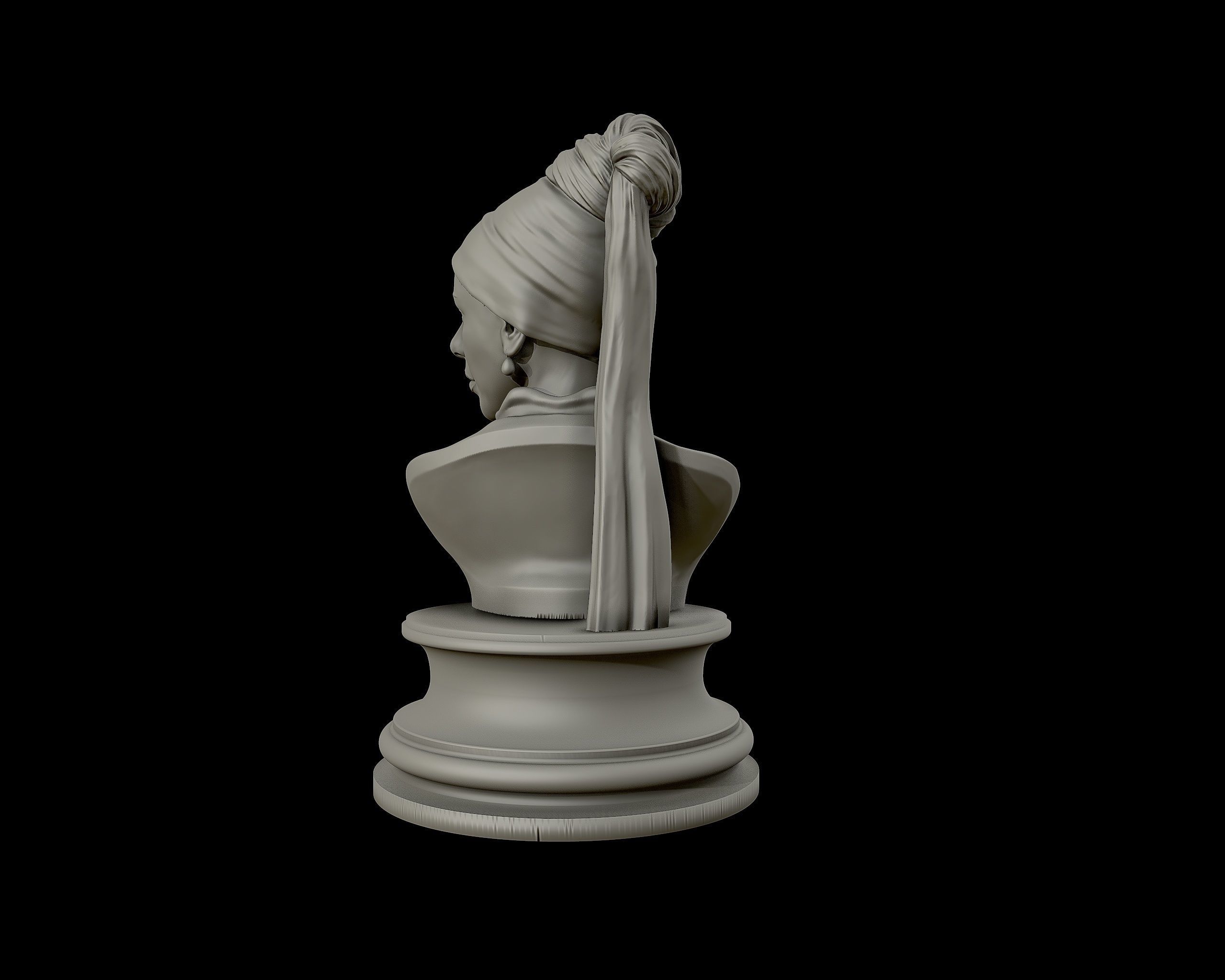 Girl with a Pearl Earring 3D Portrait Sculpture 3D print model_16