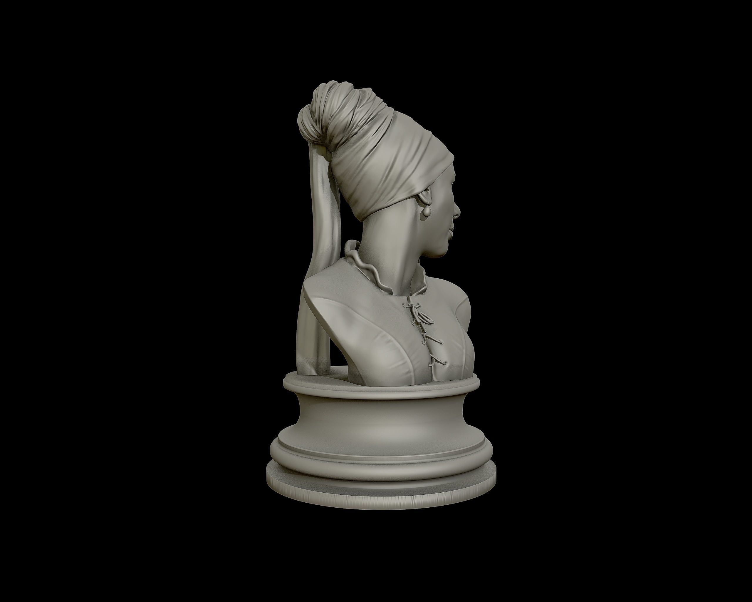 Girl with a Pearl Earring 3D Portrait Sculpture 3D print model_21