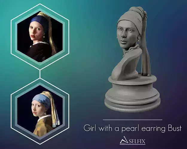 Girl with a Pearl Earring 3D Portrait Sculpture