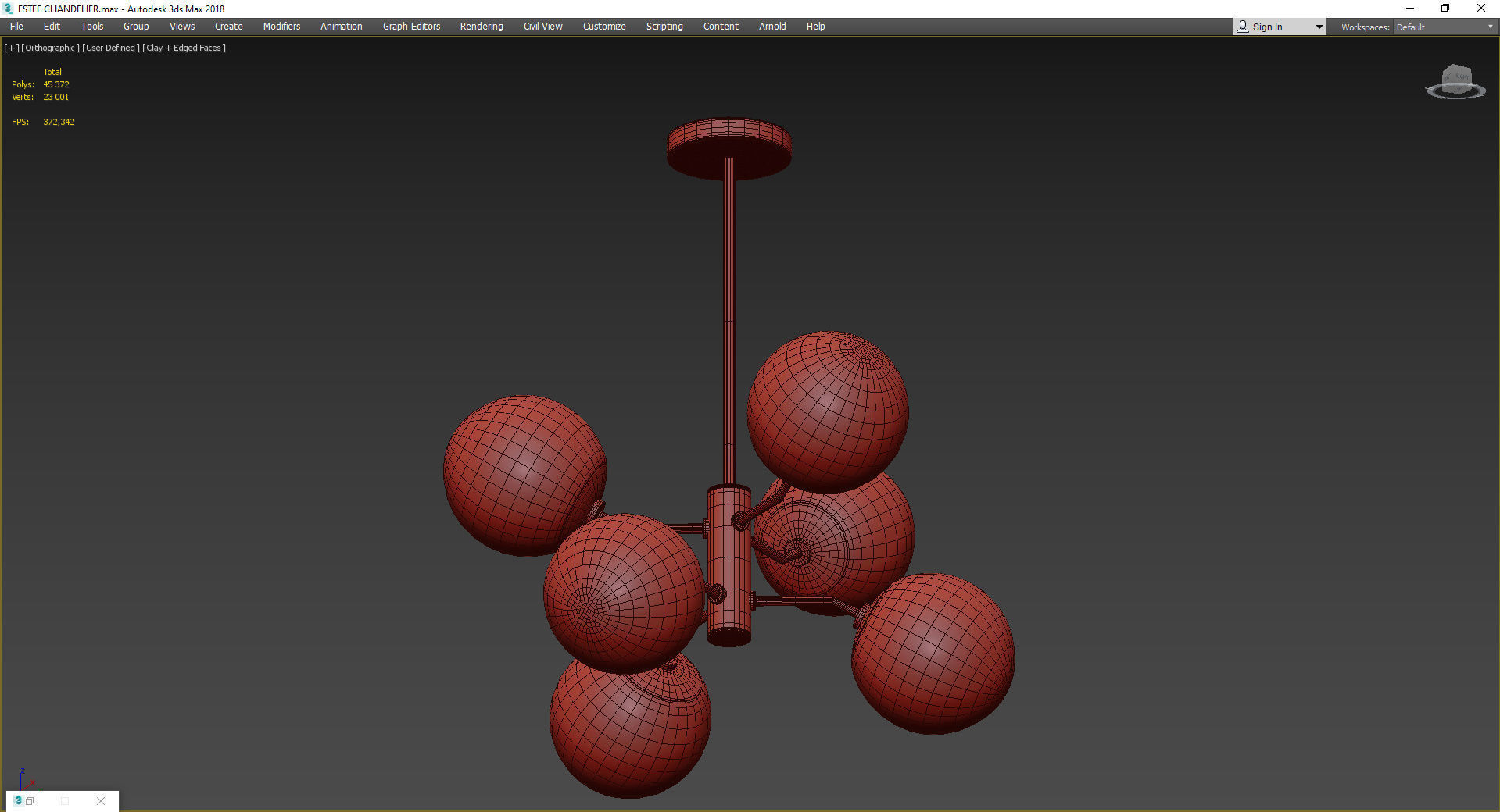 ESTEE CHANDELIER Low-poly 3D model_3