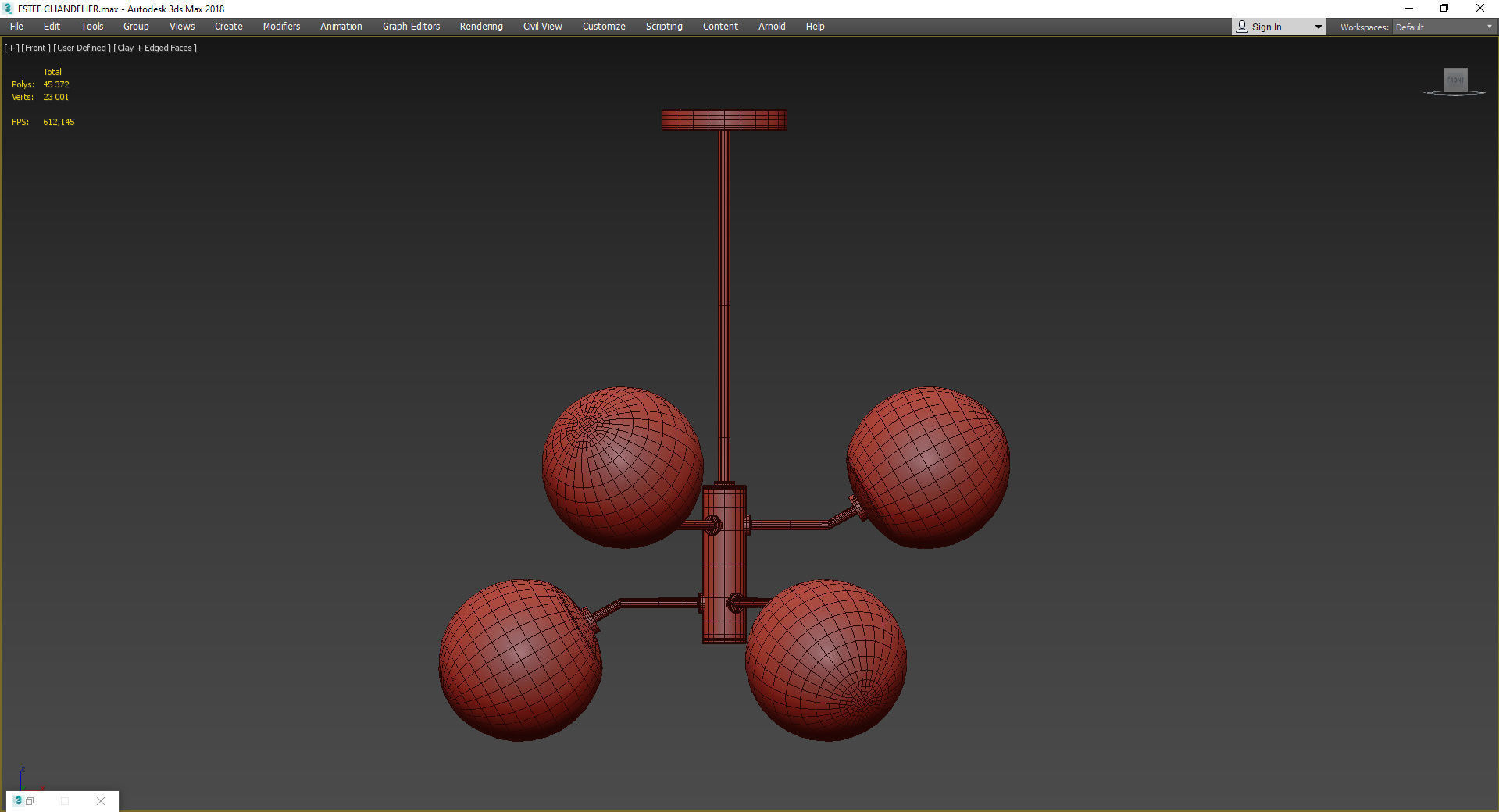 ESTEE CHANDELIER Low-poly 3D model_2