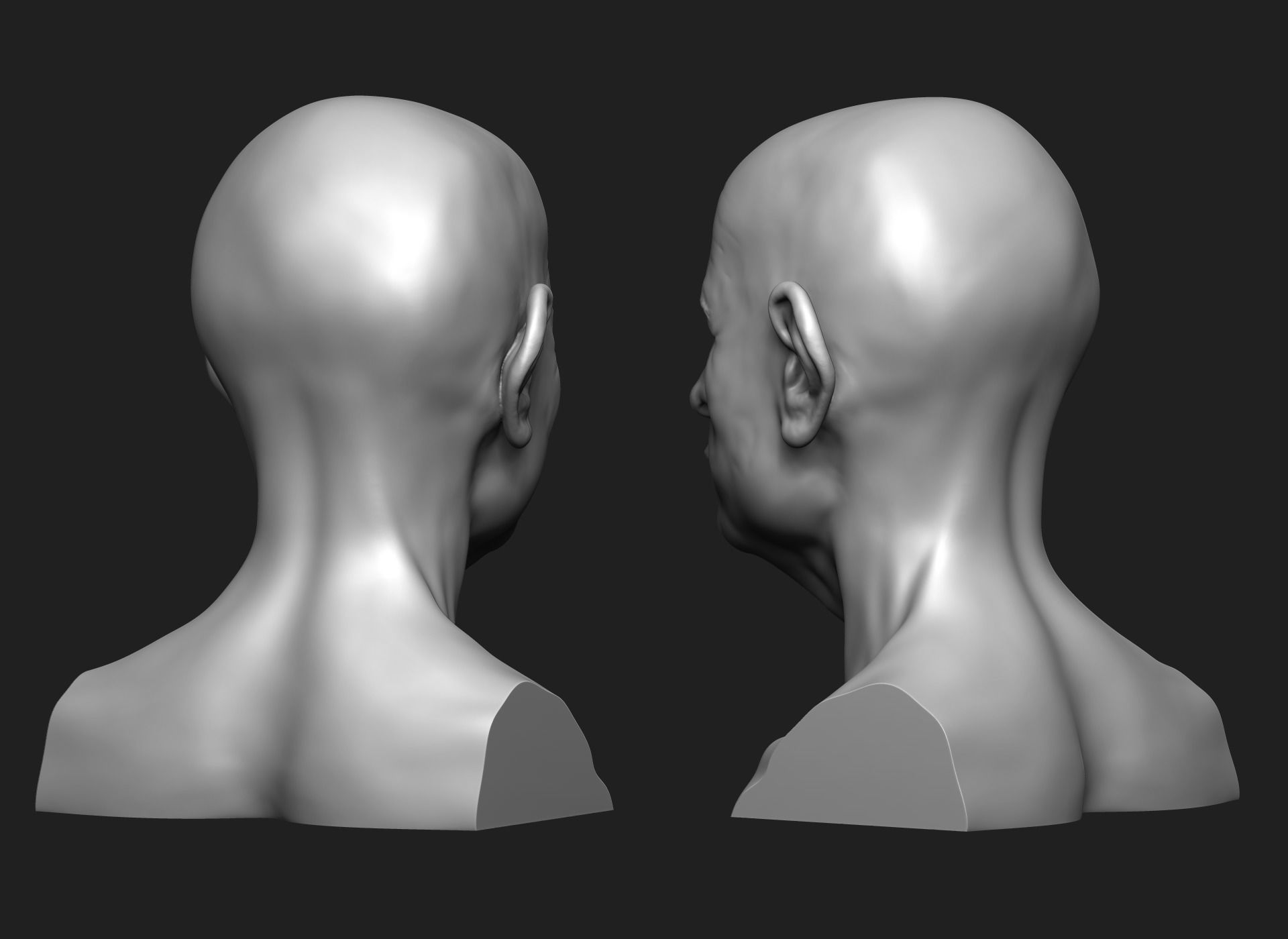 Old Man - Bust 3D print model_3