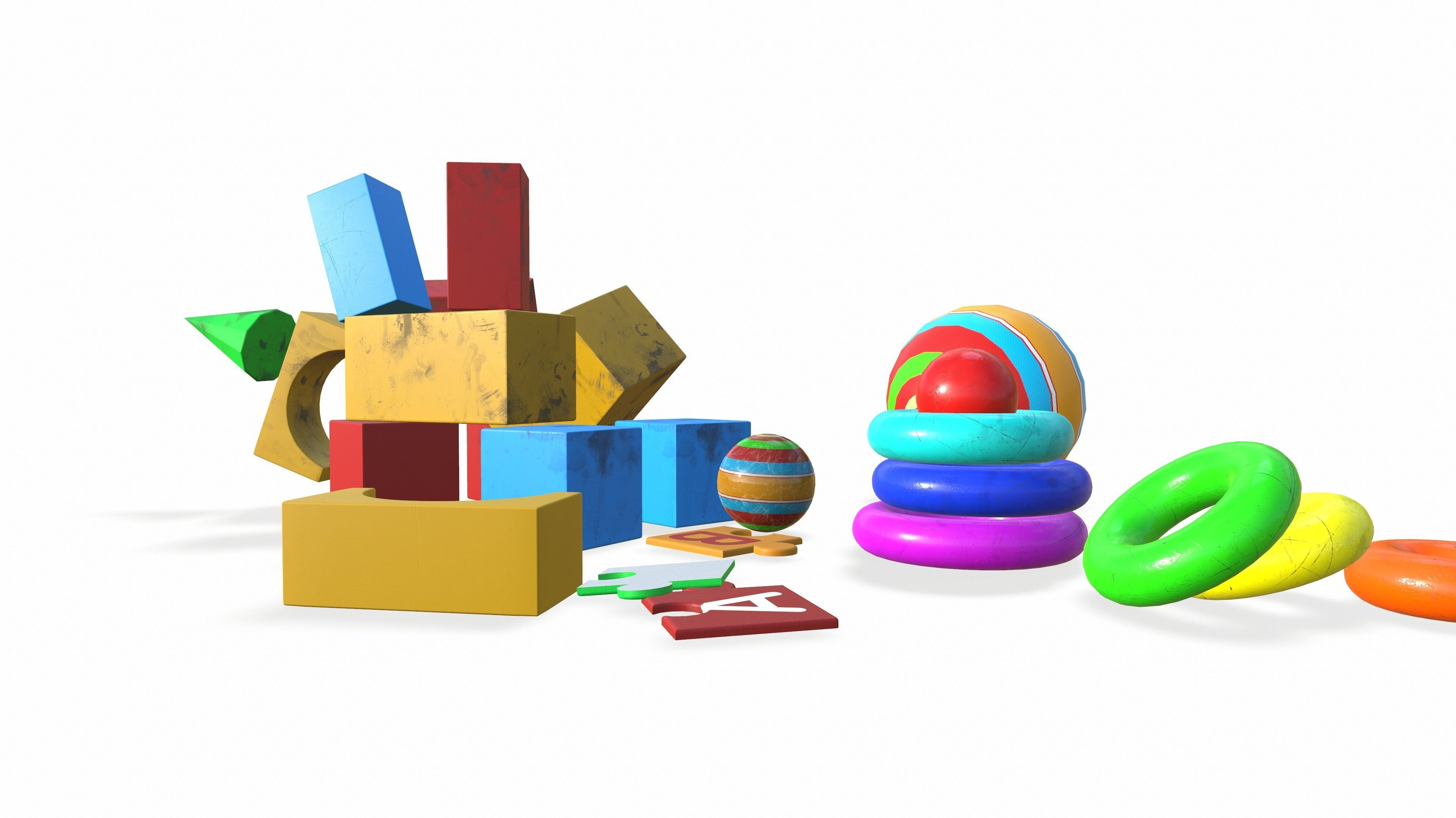 A set of simple toys for children 3D model_21