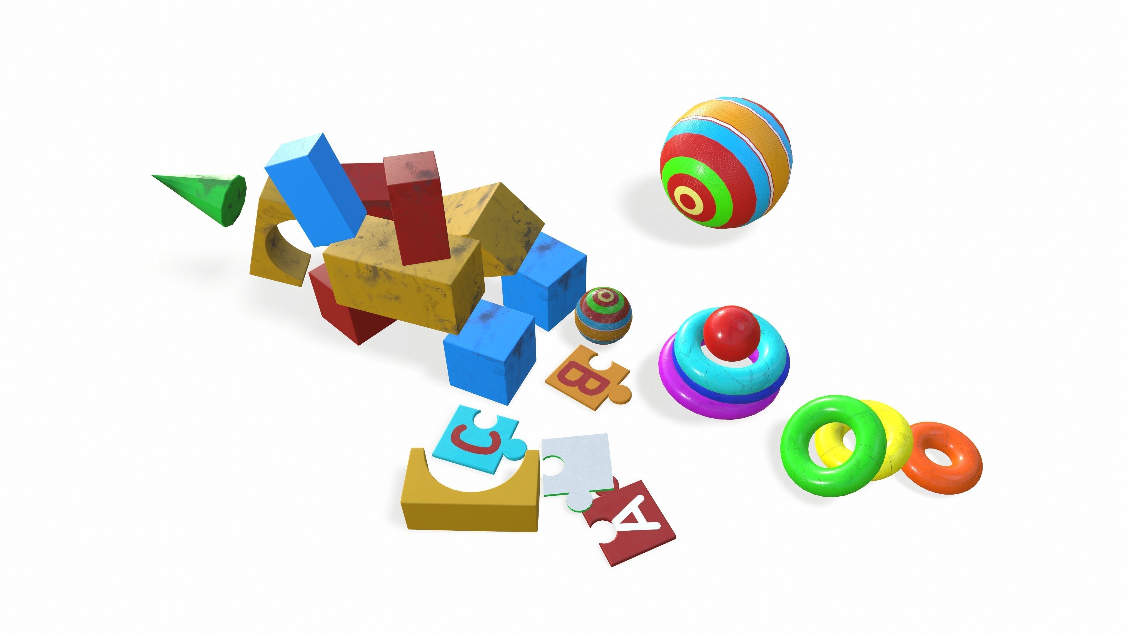 A set of simple toys for children 3D model_20