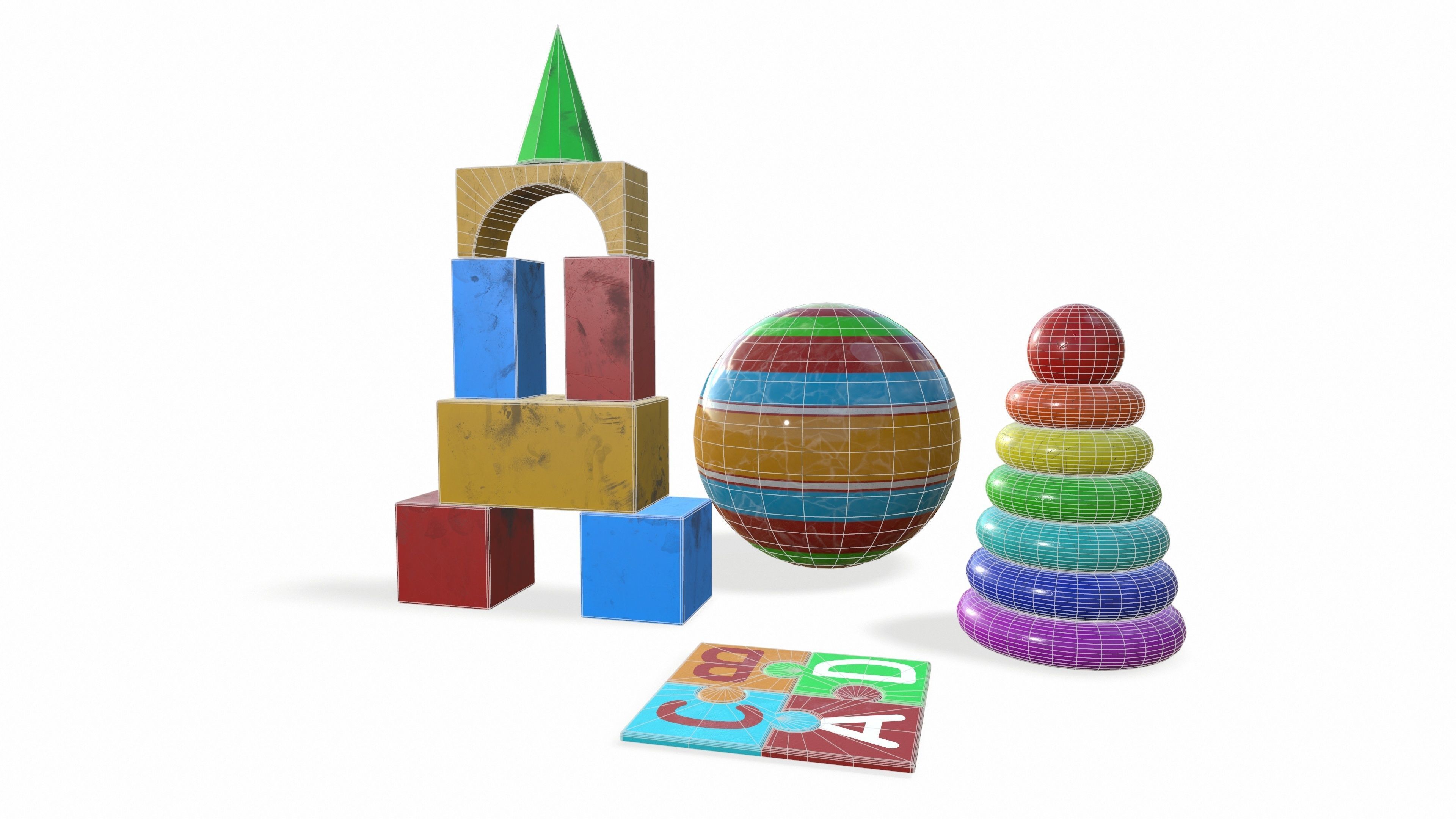 A set of simple toys for children 3D model_18