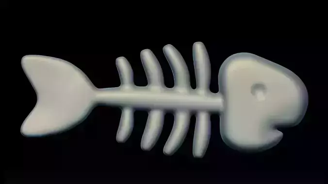 Fish Bones Cartoon 3d print