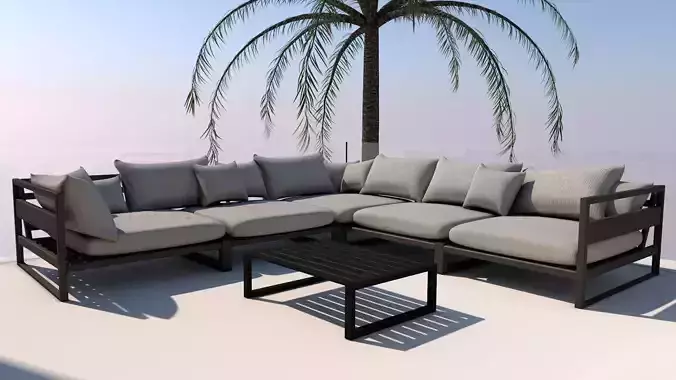 3D model of corner sofa