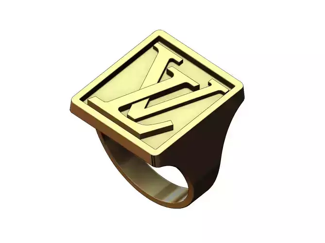 Large LV rectangular statement ring size 6to13