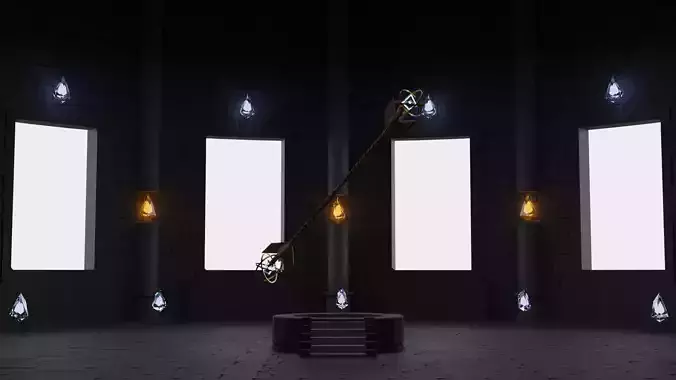 Ruins empty room with light