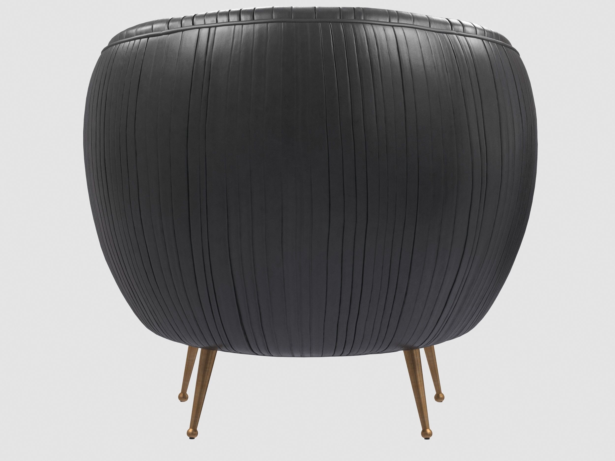 SOUFFLE CHAIR Ruched leather Onyx by Kelly Wearstler Low-poly 3D model_5