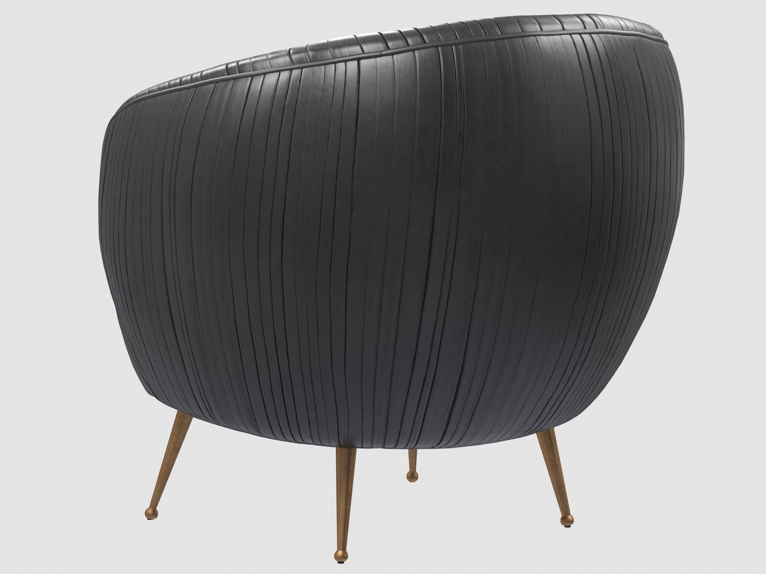 SOUFFLE CHAIR Ruched leather Onyx by Kelly Wearstler Low-poly 3D model_4