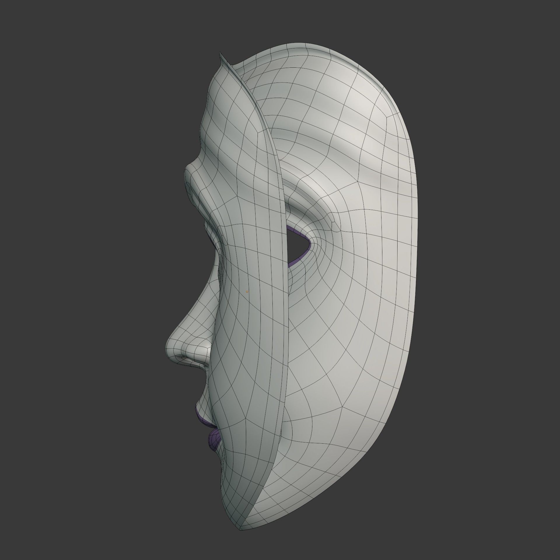 Woman Mardi Gras Mask Low-poly 3D model_16