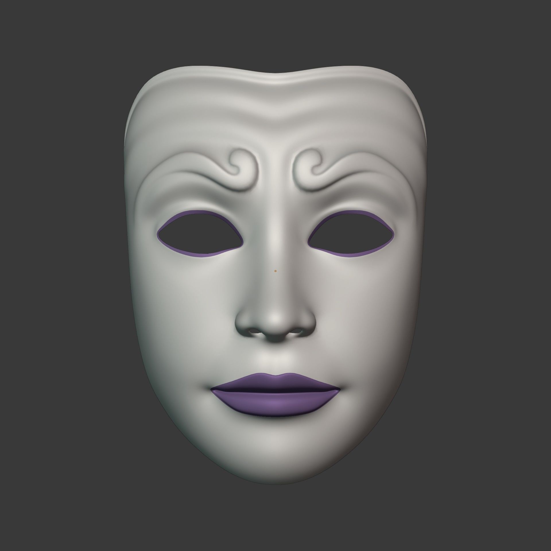 Woman Mardi Gras Mask Low-poly 3D model_1