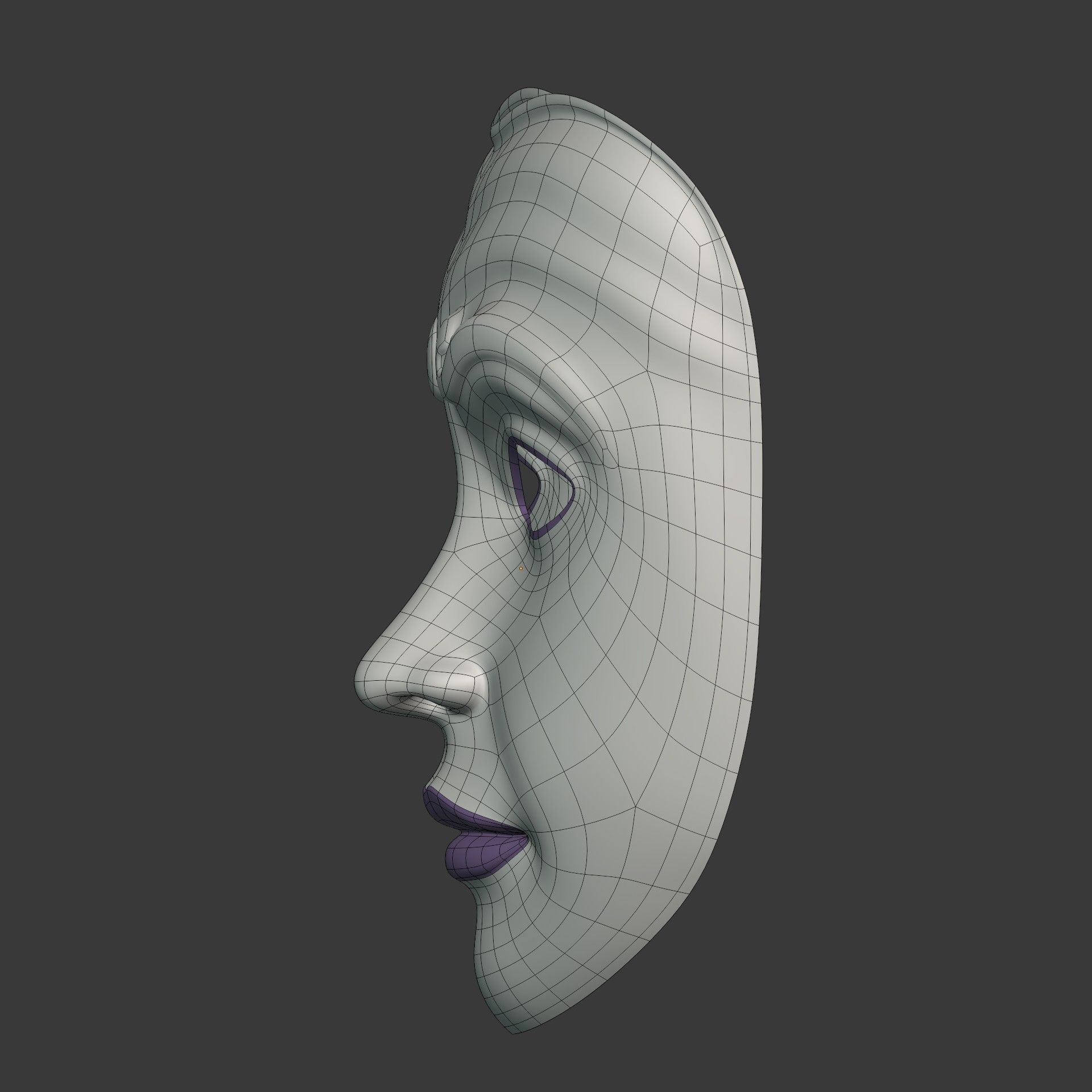 Woman Mardi Gras Mask Low-poly 3D model_8
