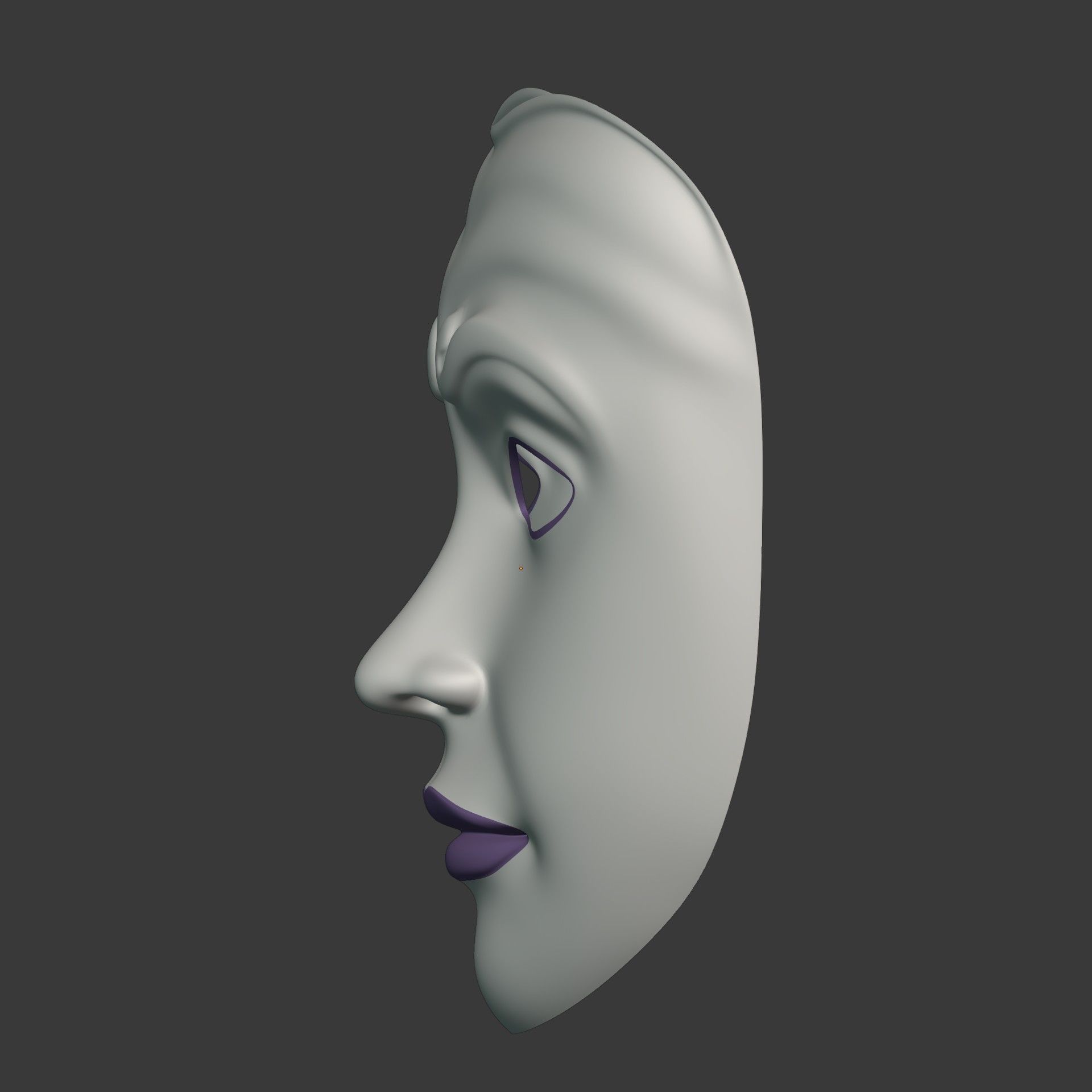 Woman Mardi Gras Mask Low-poly 3D model_7