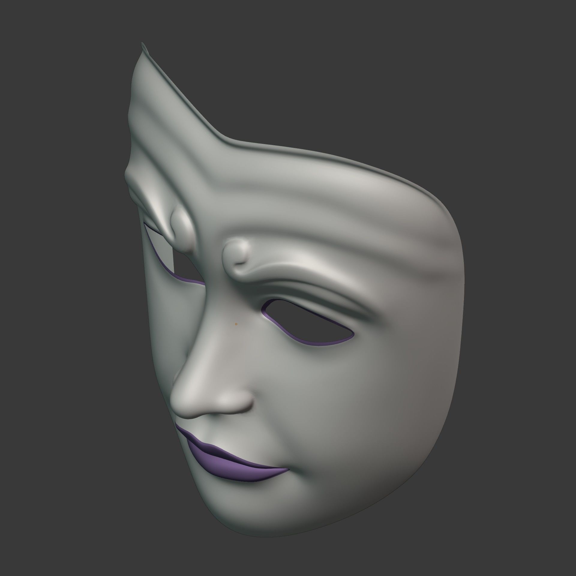 Woman Mardi Gras Mask Low-poly 3D model_9