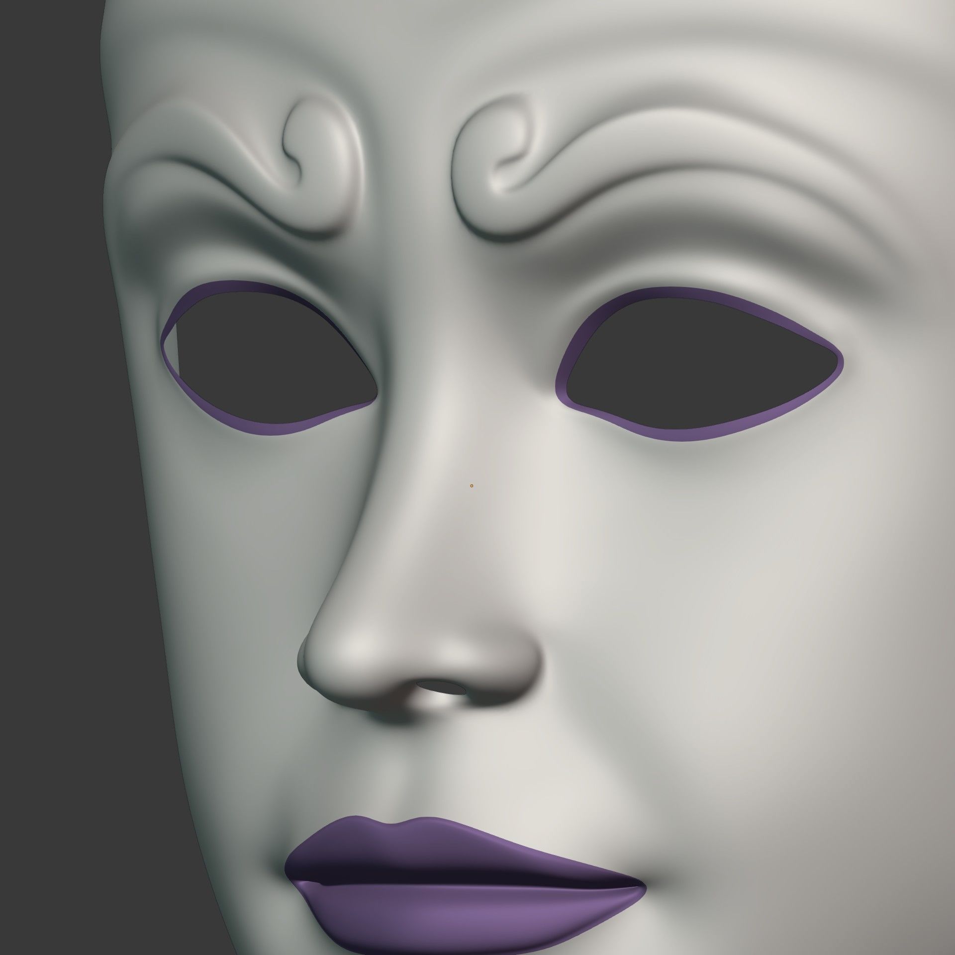 Woman Mardi Gras Mask Low-poly 3D model_13