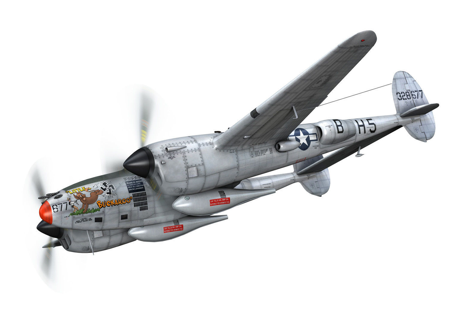 Lockheed P-38 Lightning - Little Buckaroo 3D model_3