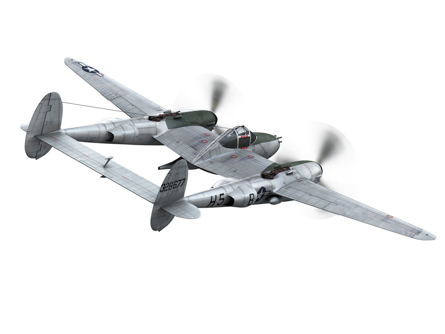 Lockheed P-38 Lightning - Little Buckaroo 3D model_6