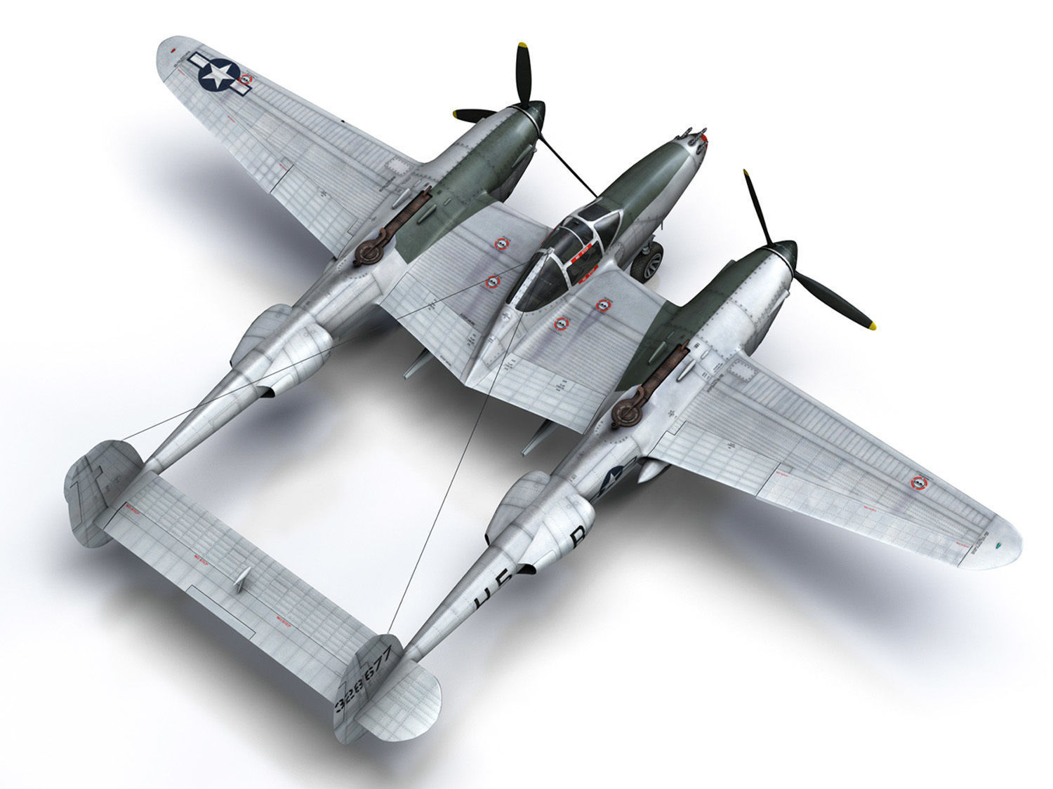 Lockheed P-38 Lightning - Little Buckaroo 3D model_16