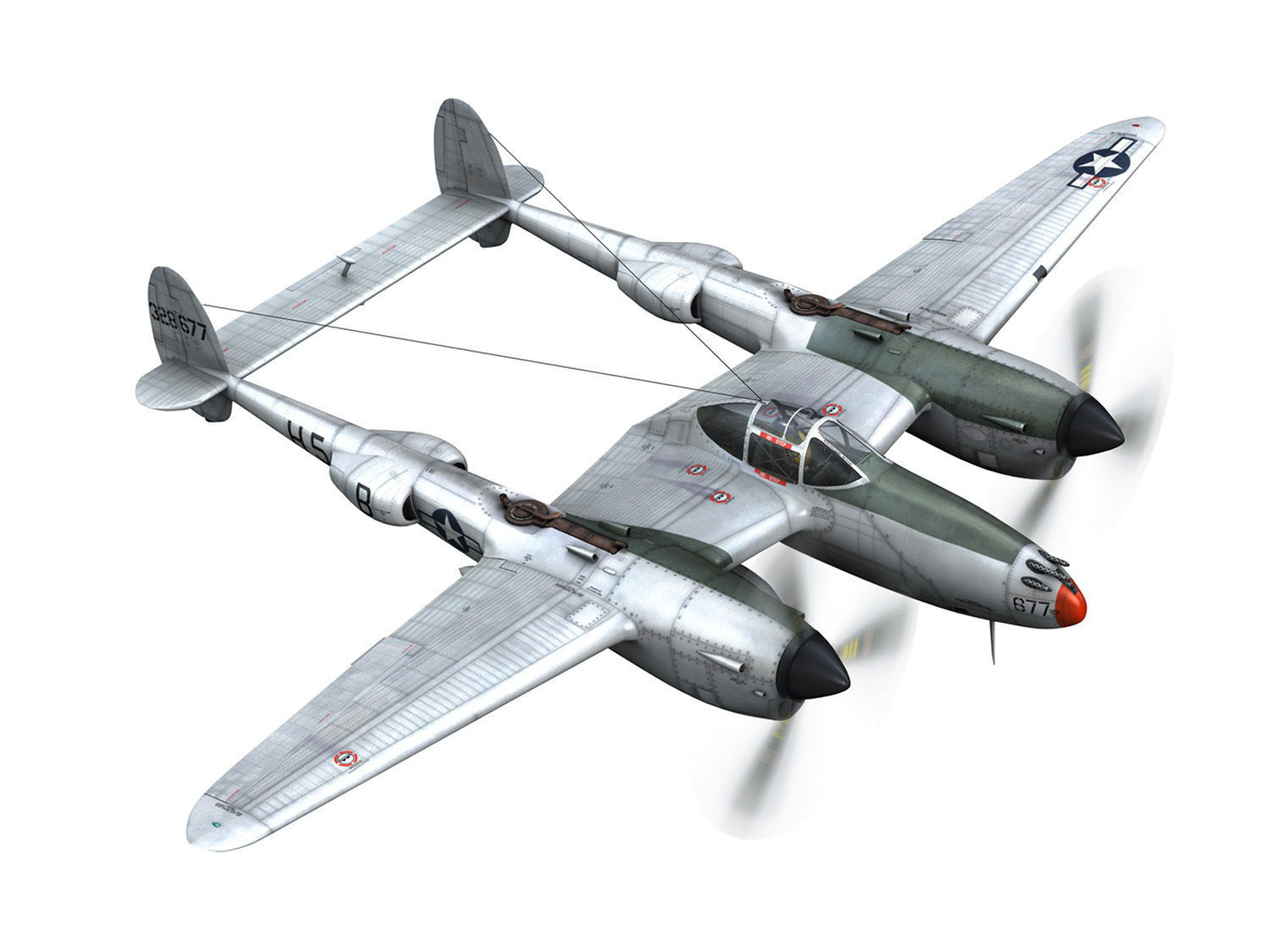 Lockheed P-38 Lightning - Little Buckaroo 3D model_7