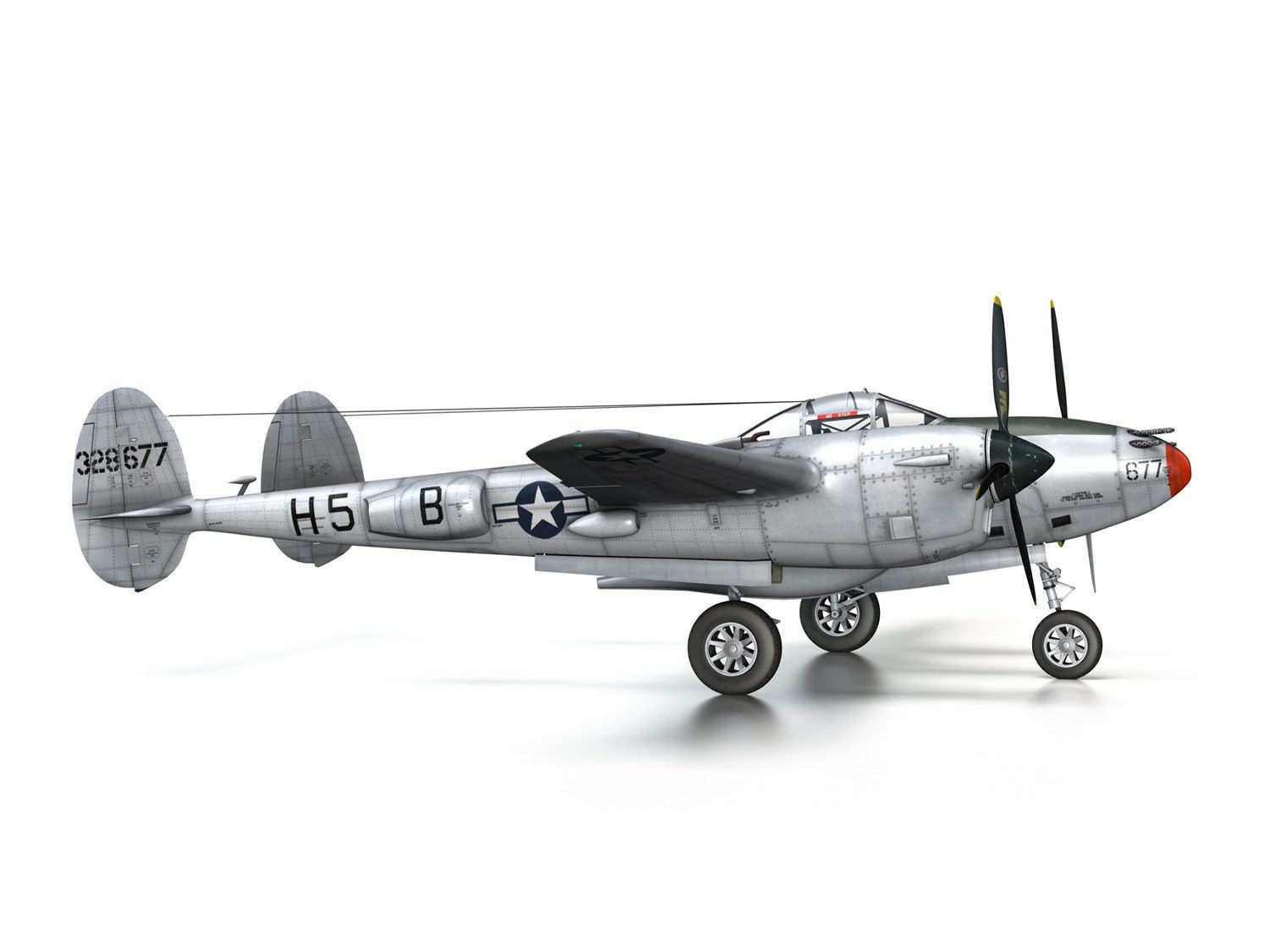 Lockheed P-38 Lightning - Little Buckaroo 3D model_17