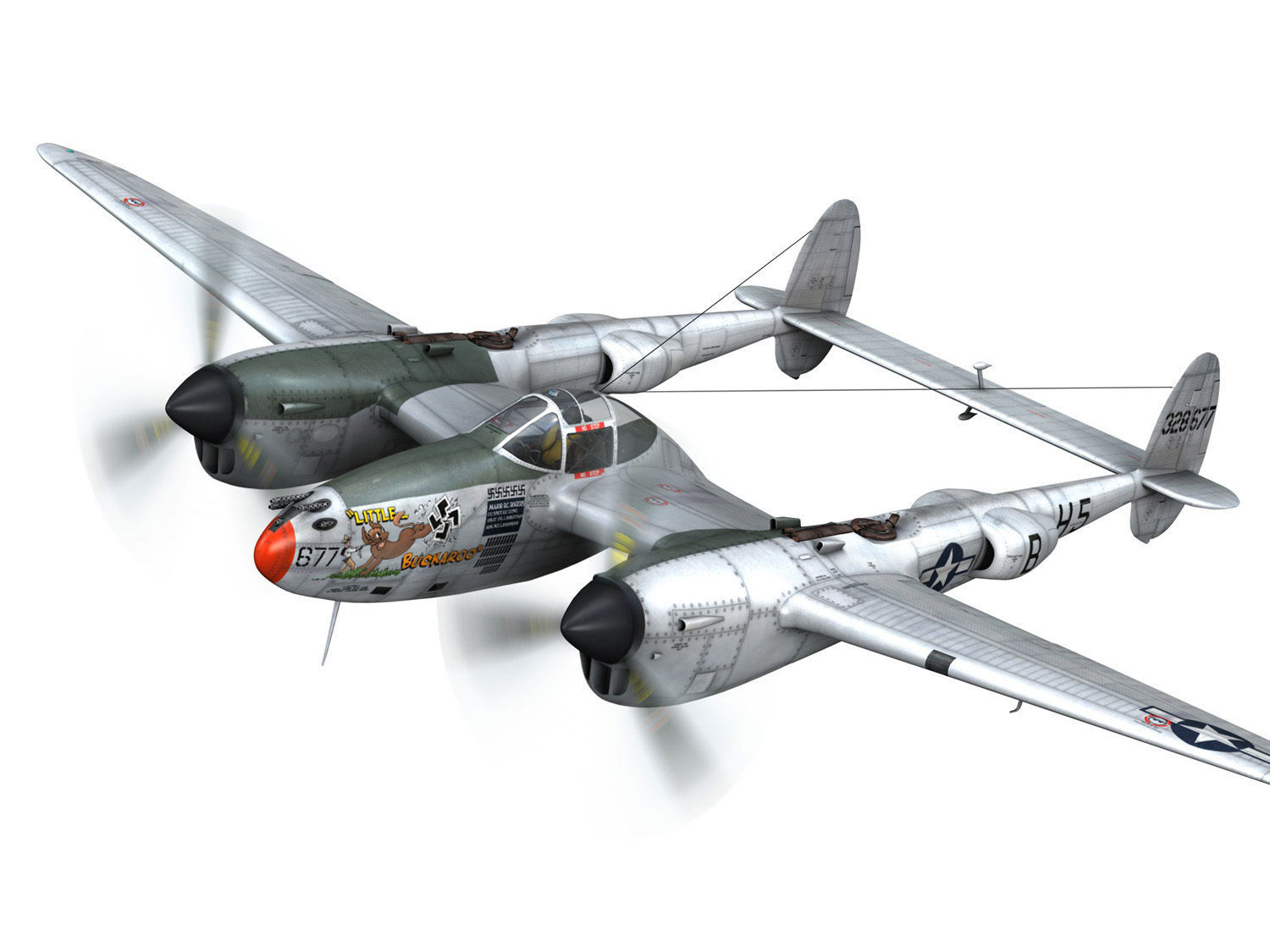 Lockheed P-38 Lightning - Little Buckaroo 3D model_2