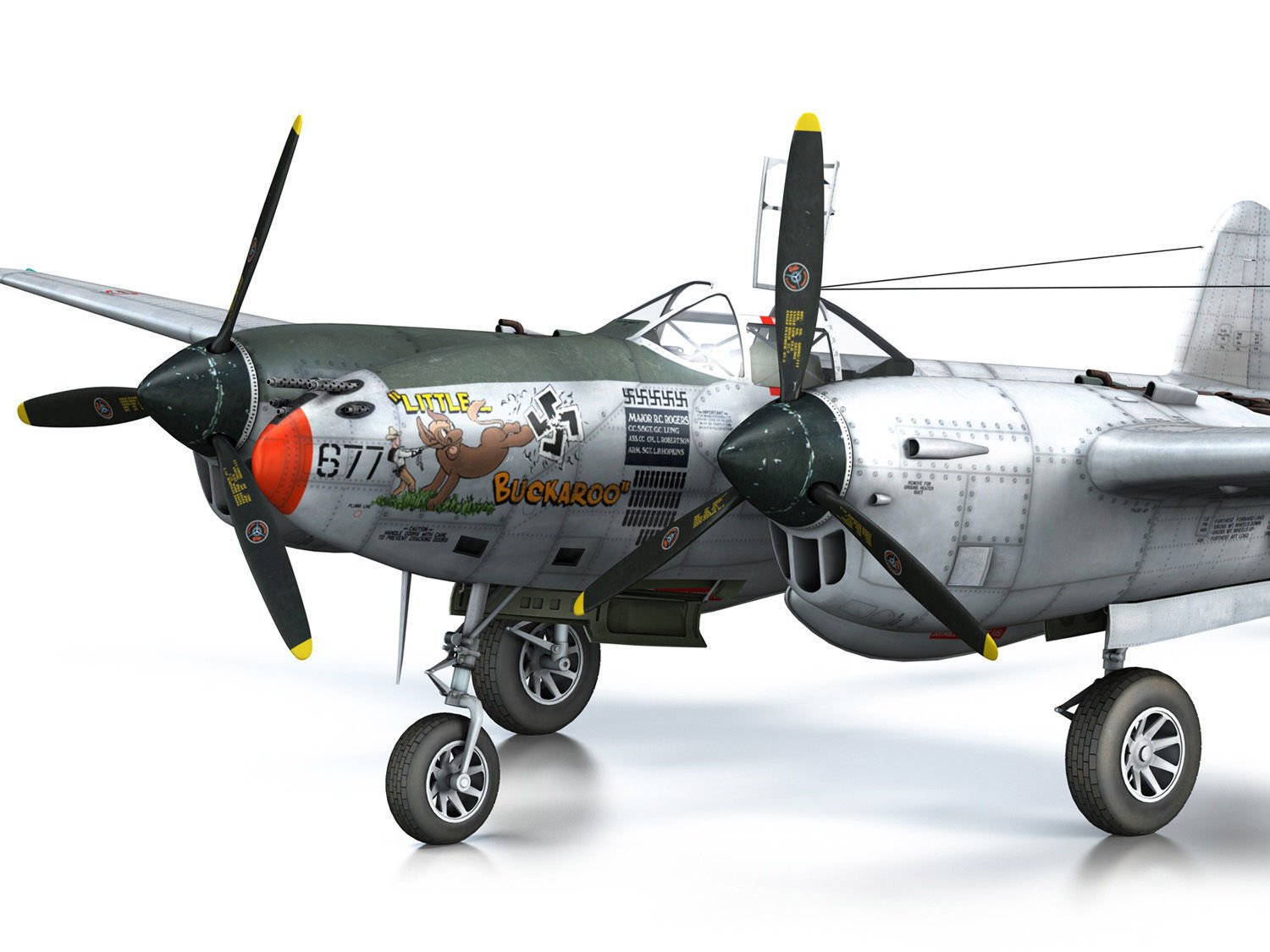 Lockheed P-38 Lightning - Little Buckaroo 3D model_11