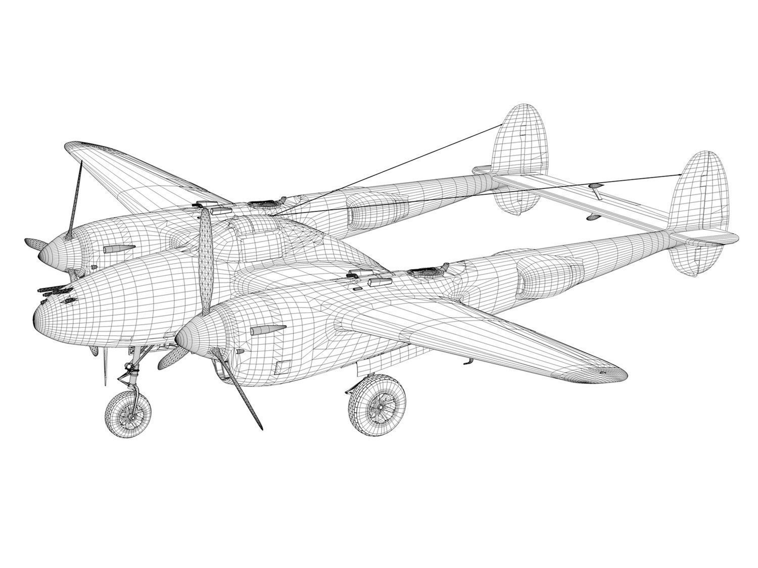 Lockheed P-38 Lightning - Little Buckaroo 3D model_20