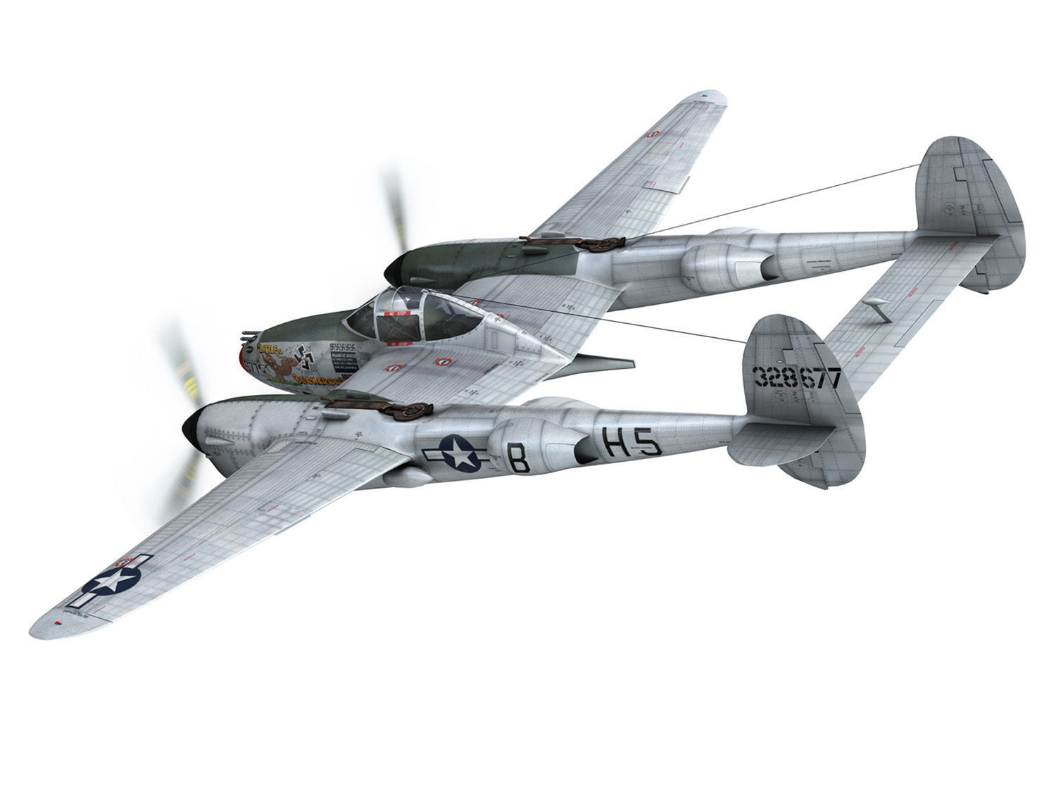 Lockheed P-38 Lightning - Little Buckaroo 3D model_4