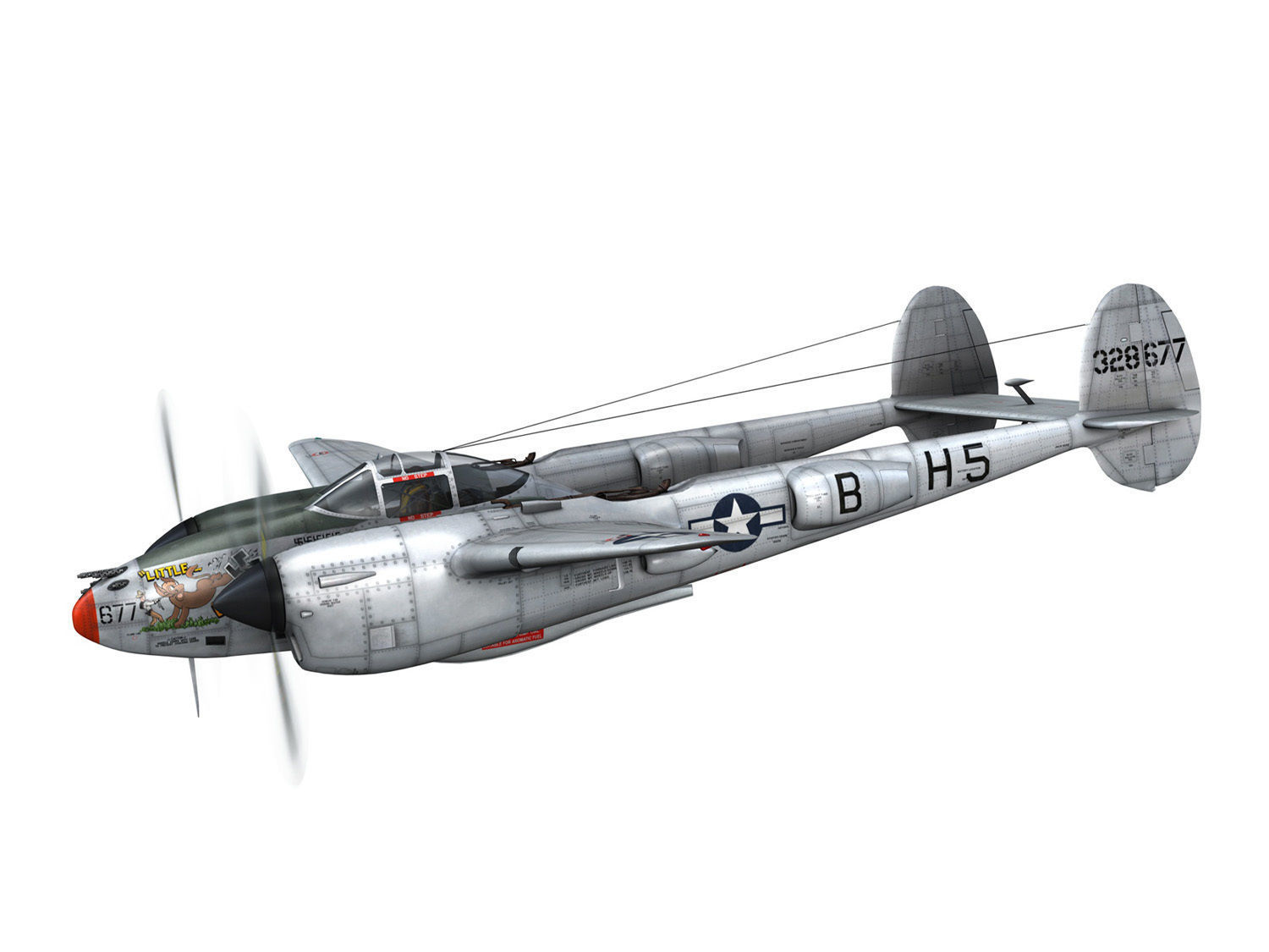 Lockheed P-38 Lightning - Little Buckaroo 3D model_1