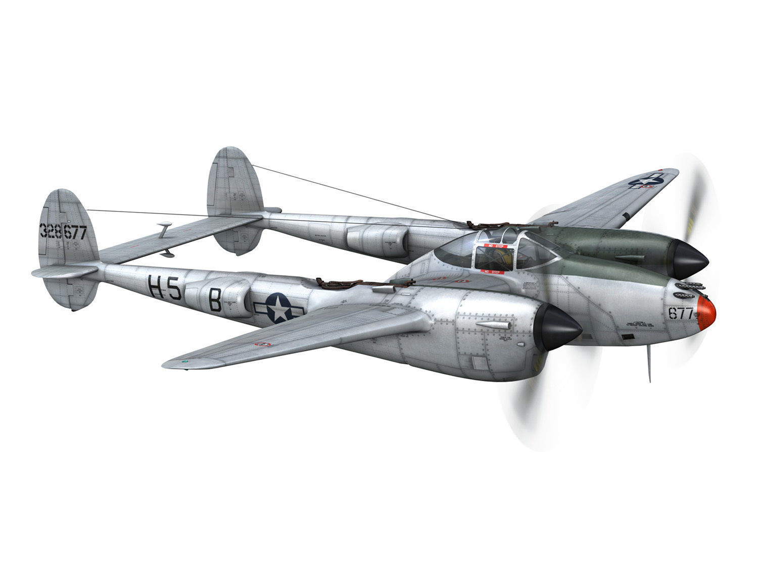 Lockheed P-38 Lightning - Little Buckaroo 3D model_8