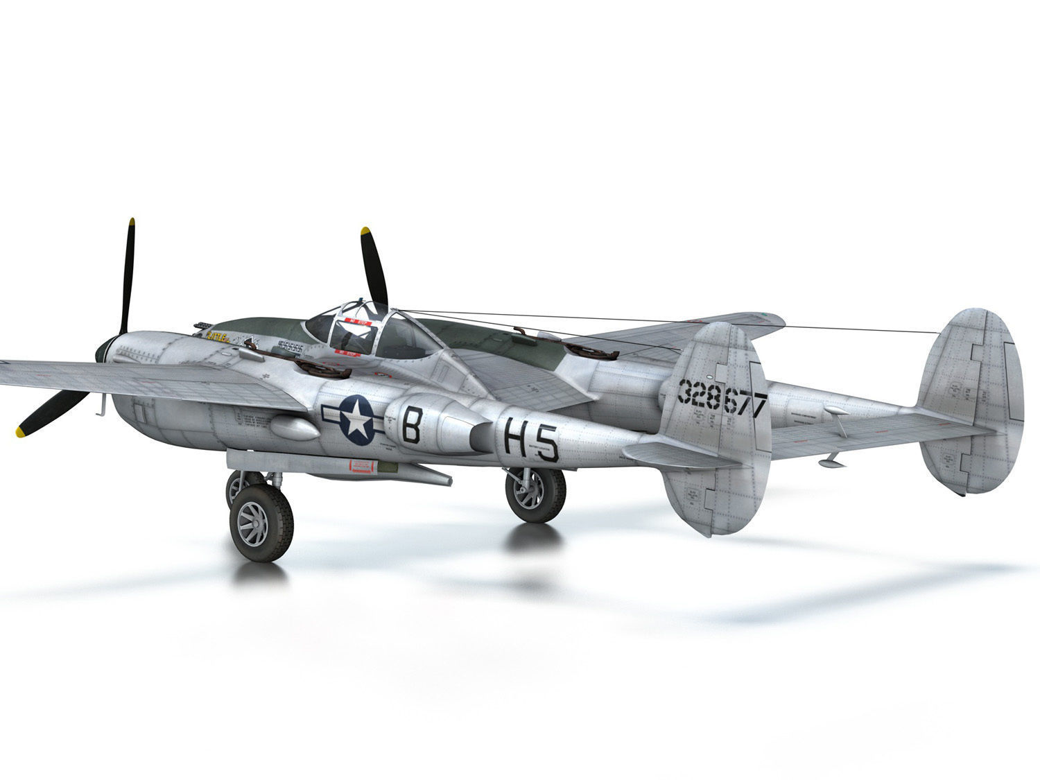 Lockheed P-38 Lightning - Little Buckaroo 3D model_13