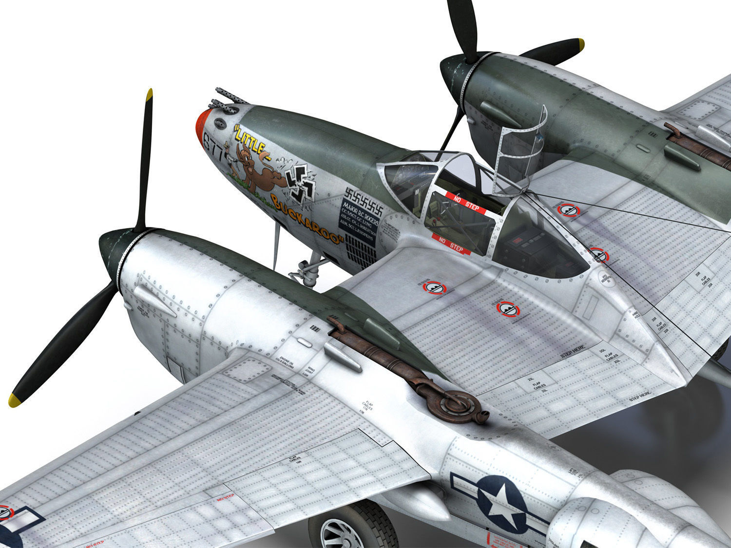 Lockheed P-38 Lightning - Little Buckaroo 3D model_18