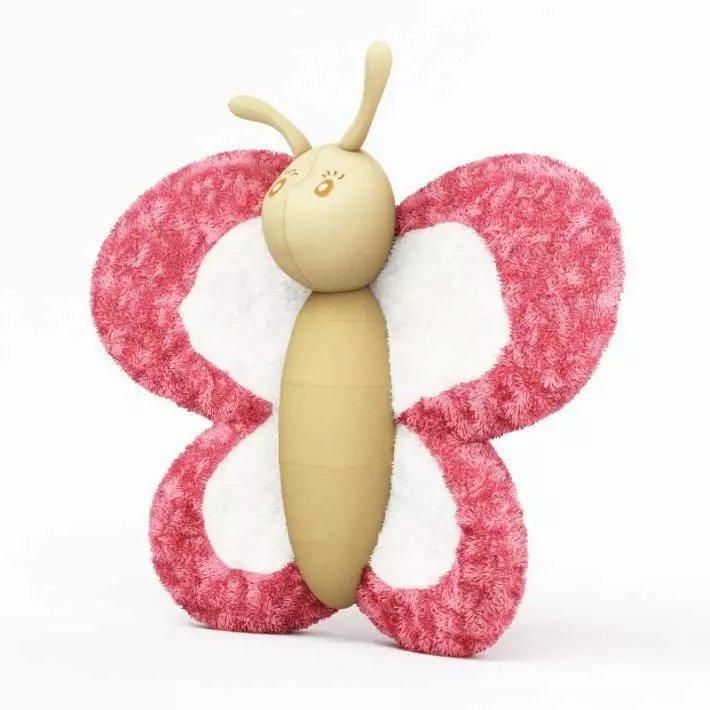 Plush Butterfly Toy 3D model_0