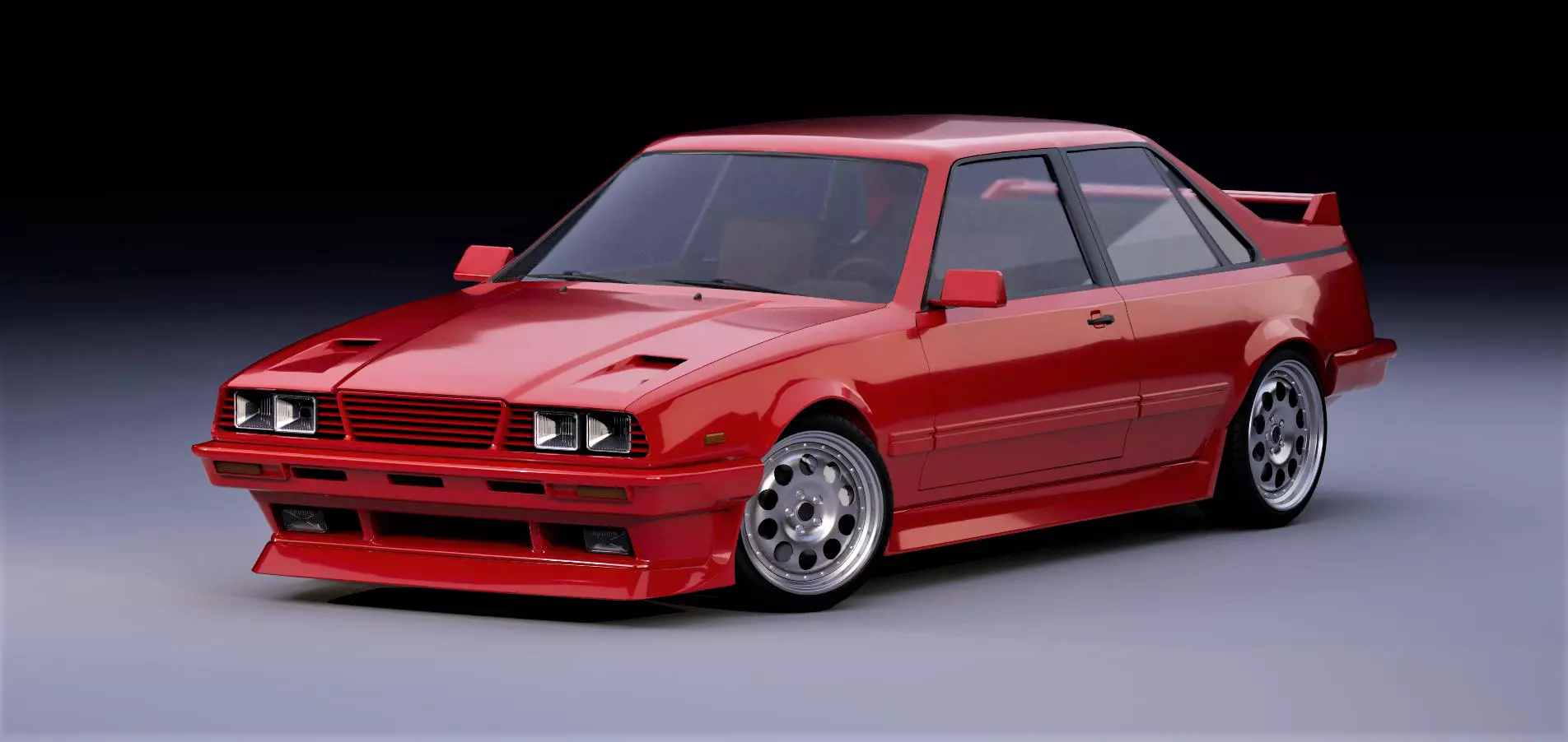 80s sports coupe Low-poly 3D model