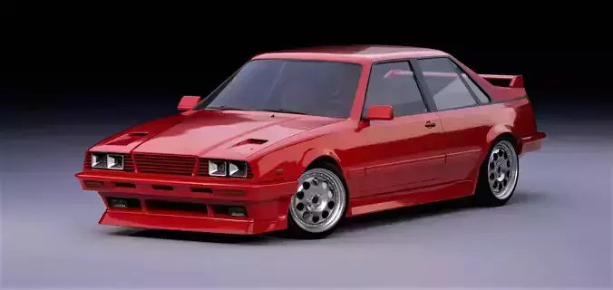 80s sports coupe Low-poly 3D model