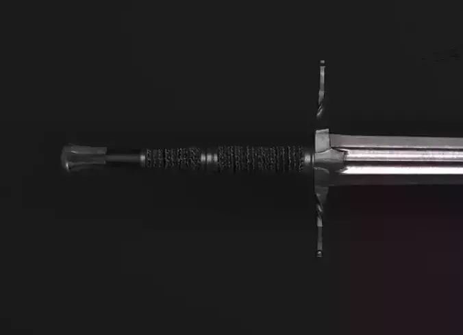 Geralts steel sword Low-poly 3D model