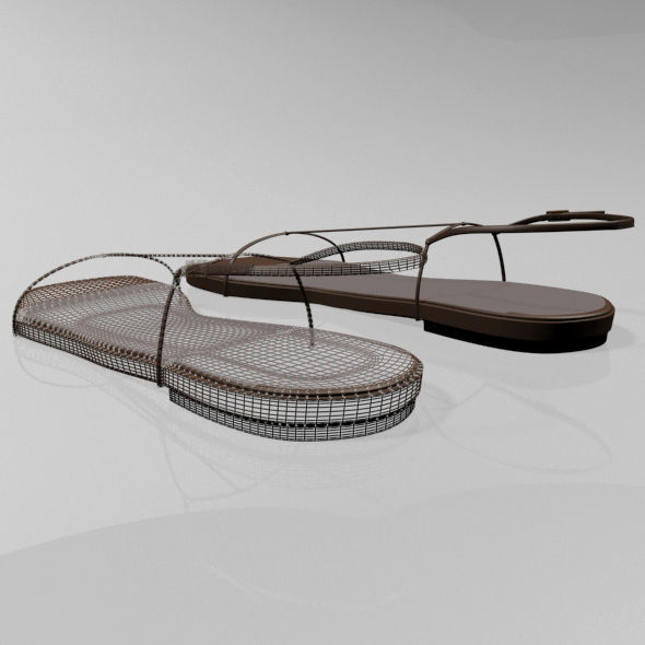 Square-Toe T-Strap Flat Sandals 01 3D model_16