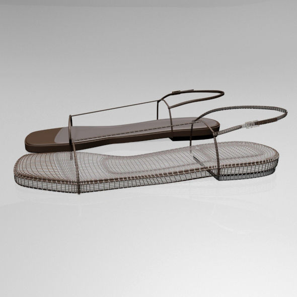 Square-Toe T-Strap Flat Sandals 01 3D model_14