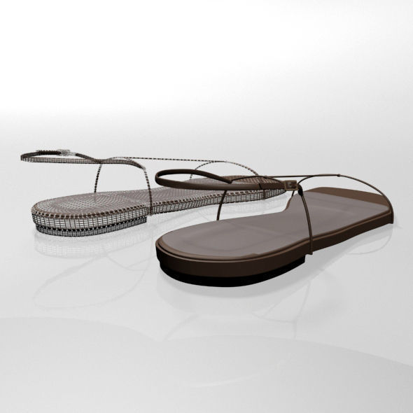 Square-Toe T-Strap Flat Sandals 01 3D model_18