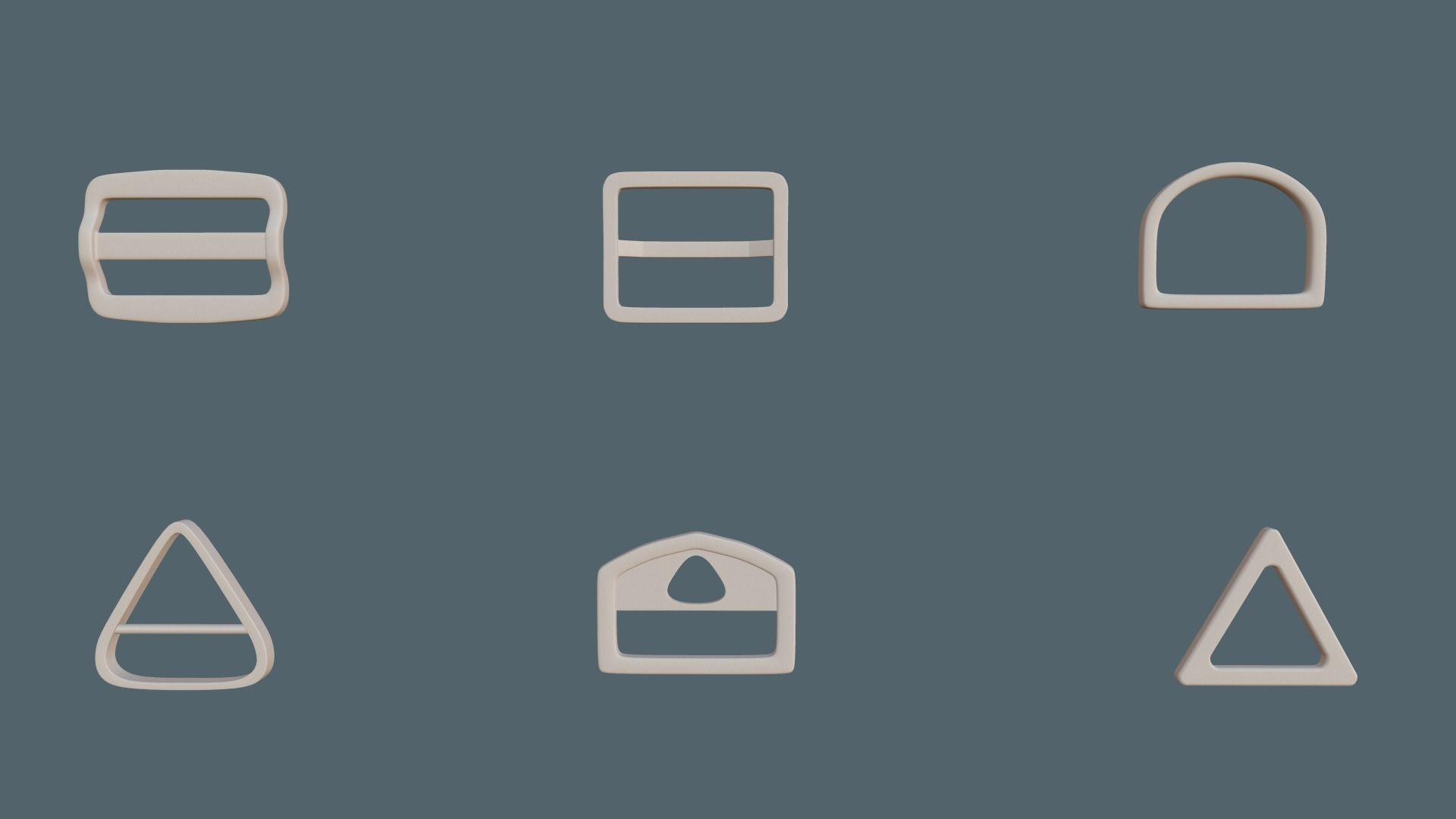 Pack of Buckles  Marvelous Designer project and Zbrush IMM 3D model_6